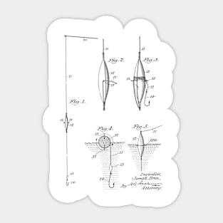 FISHING TACKLE VINTAGE PATENT DRAWING Sticker